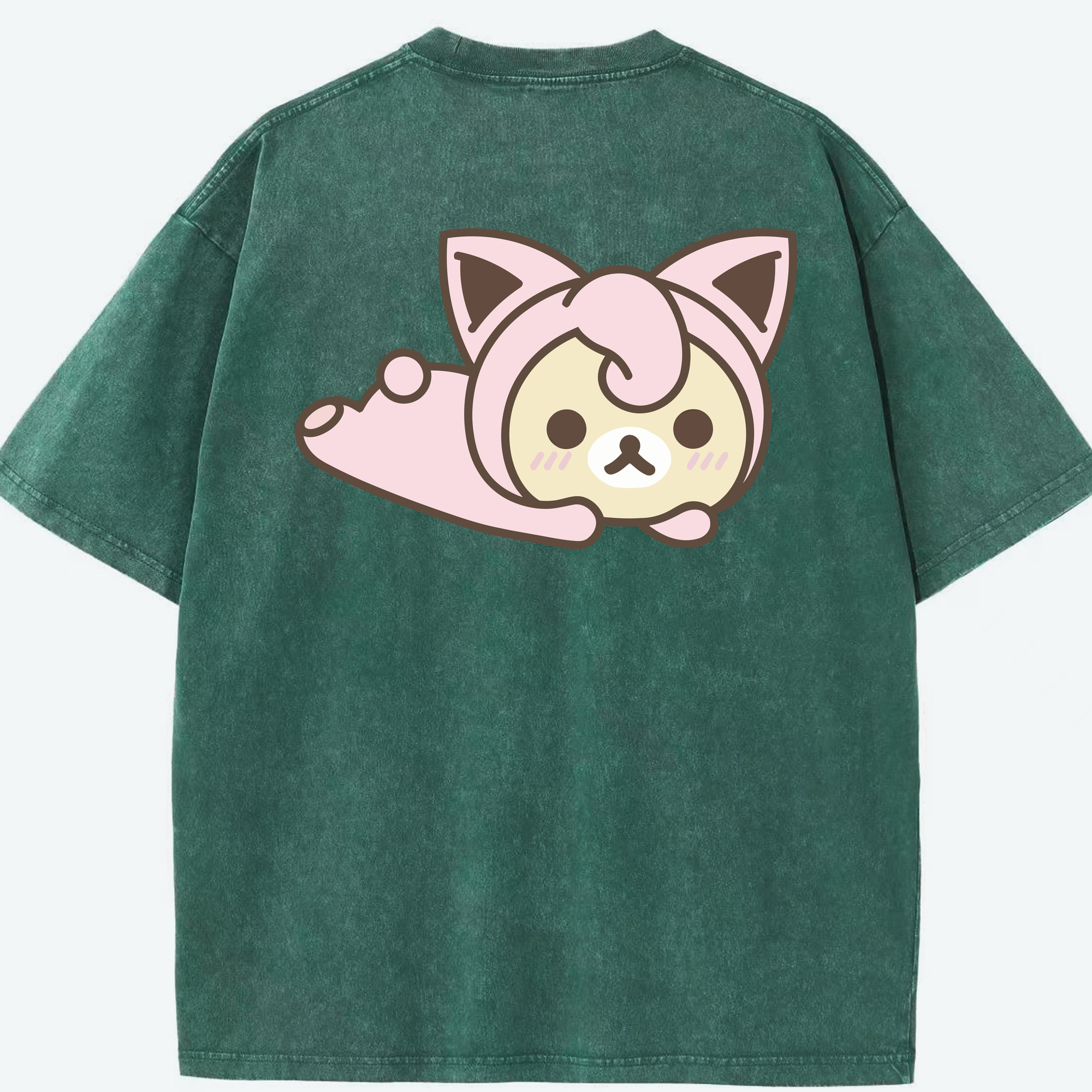 （画像用） リラックマ リラックマ キイロイトリ Rilakkuma Korilakkuma Kiiroitori 綿100% ヴィンテージ風 半袖Tシャツ（背面プリント）